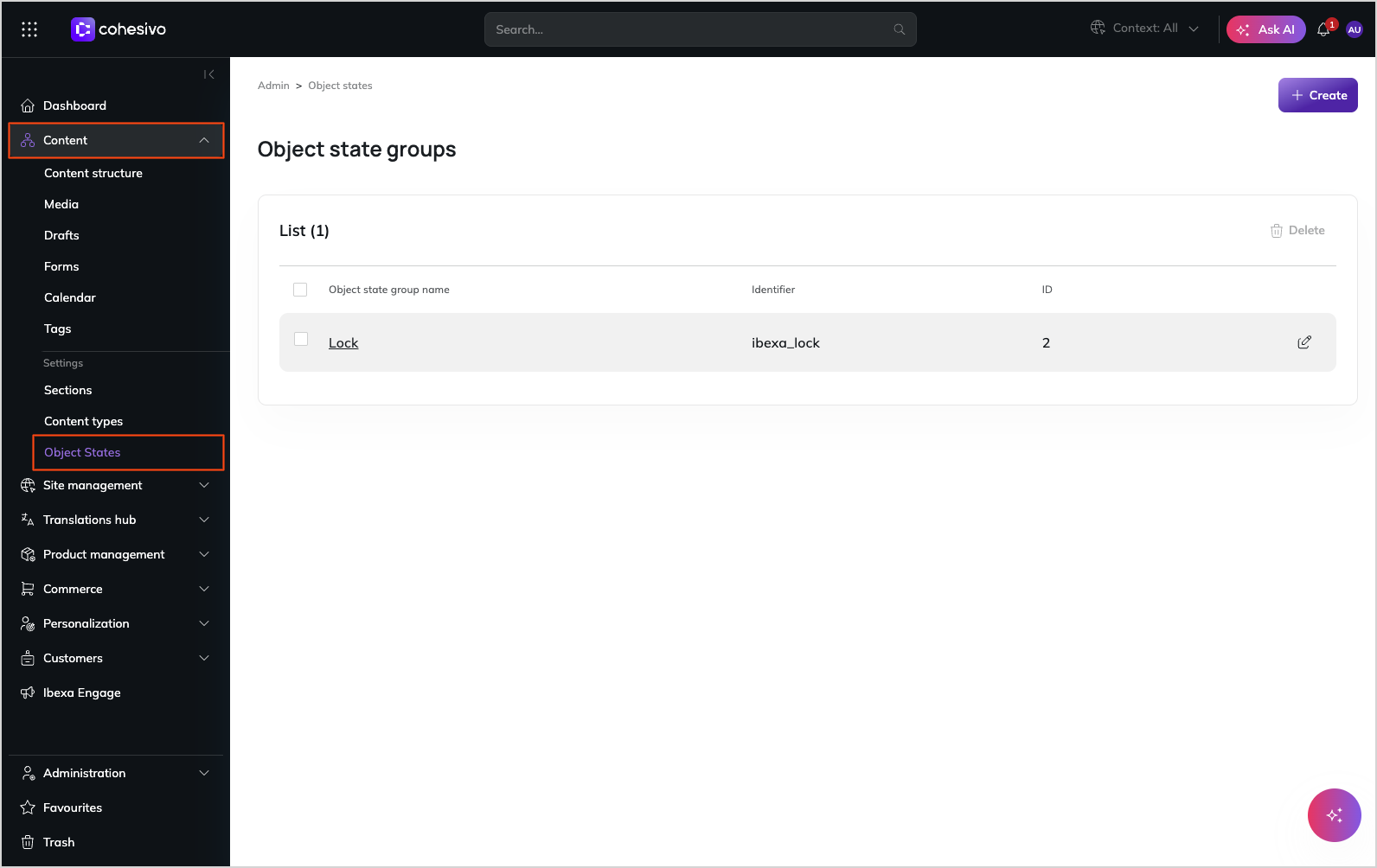 Object state group Object State group