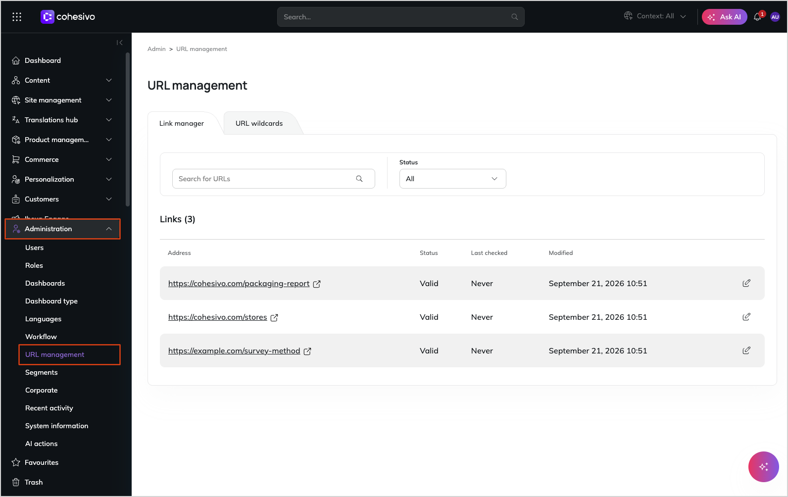 URL Management URL Management