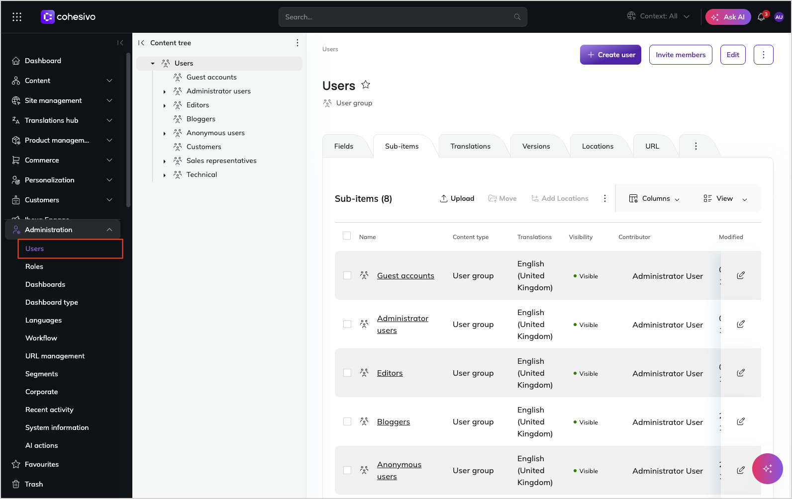 Users location Users location